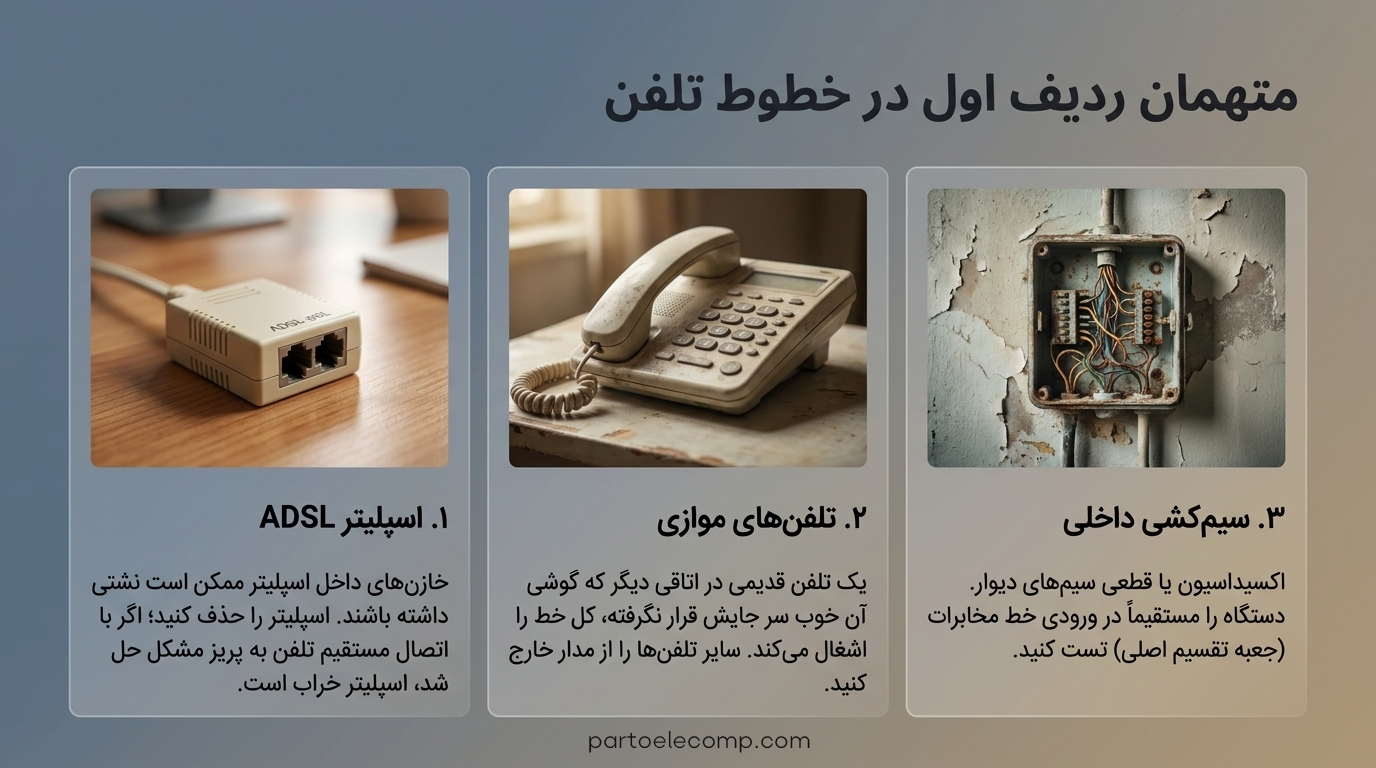 پیغام Line in Use در تلفن پاناسونیک - برد سالم است
