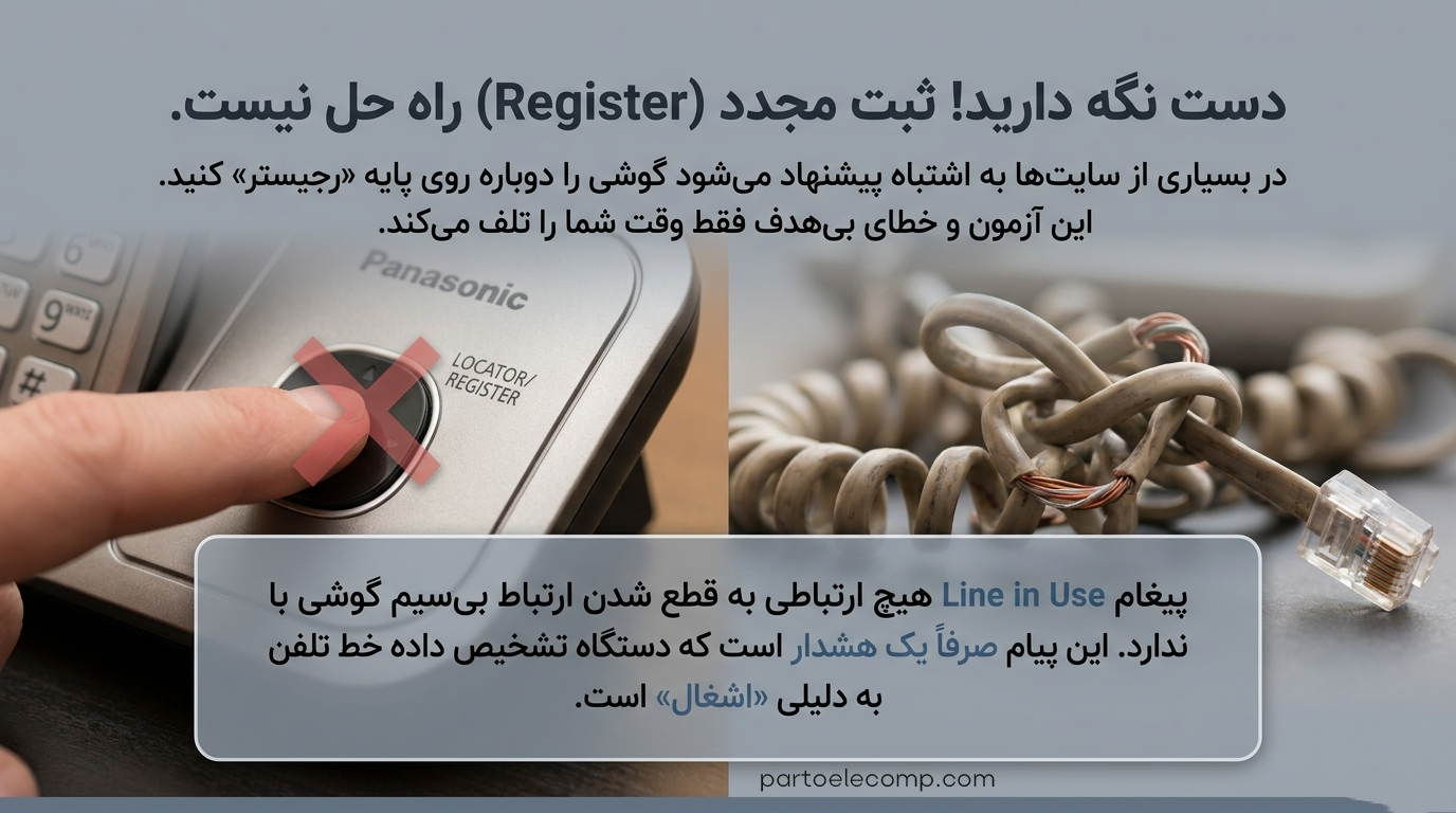 پیغام Line in Use در تلفن پاناسونیک- رجیستر کردن مجدد راه حل نیست