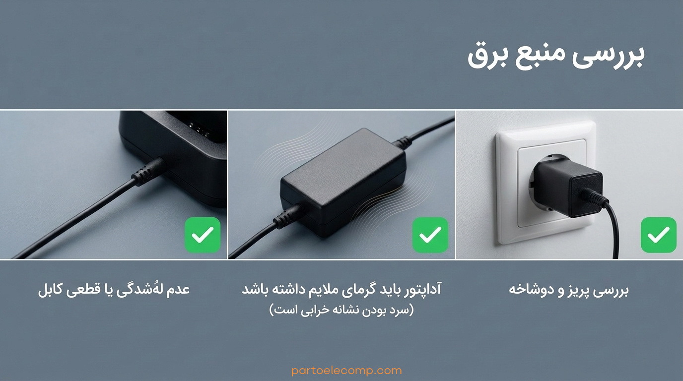 علت شارژ نشدن تلفن بی سیم پاناسونیک - اتصال فیزیکی گوشی بی سیم به پایه