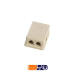 پریز تلفن چسبی روکار دوسوکت