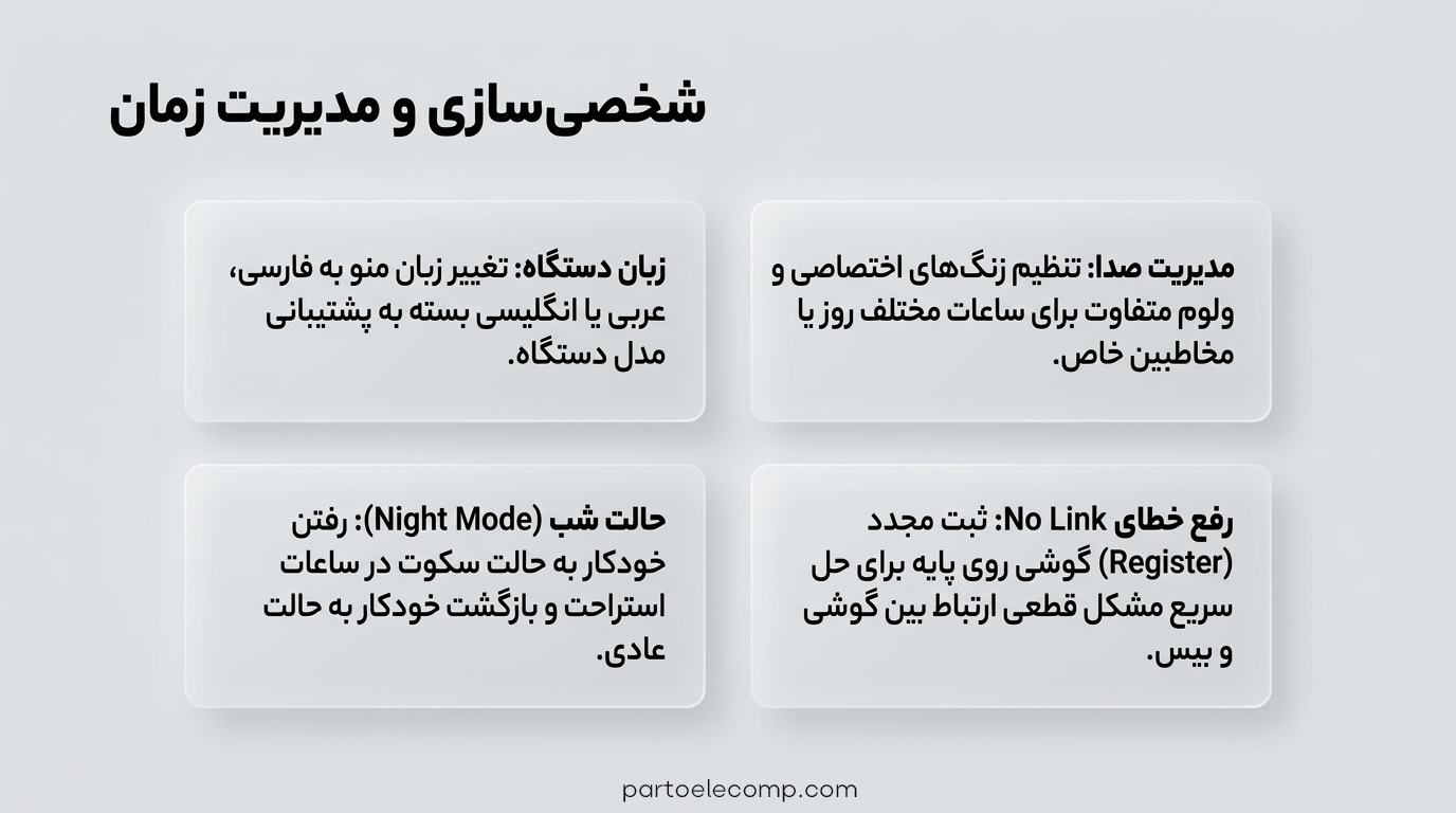 تنظیمات تلفن بی ‌سیم پاناسونیک - شخصی سازی تلفن